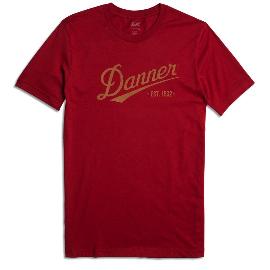 Danner Distressed Logo SS Tee Abbigliamento Uomo Rosse | IT4035OR