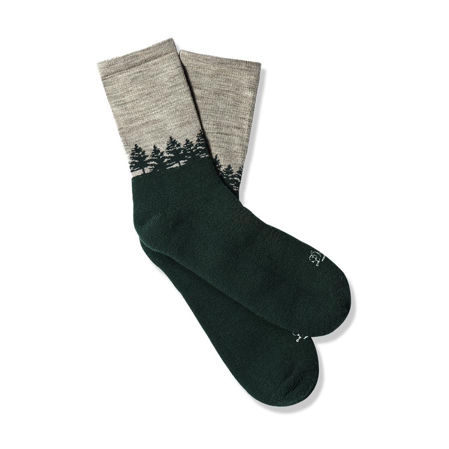 Danner Merino Midweight Hiking Socks 3/4 Crew Calzini Uomo Verdi Grigie | IT4107FM