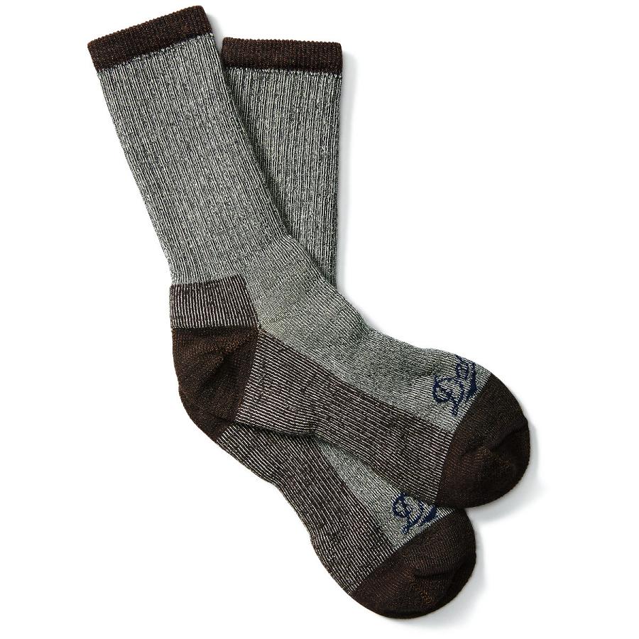 Danner Merino Midweight Lavoro Socks Crew Calzini Uomo Marroni | IT4099GL